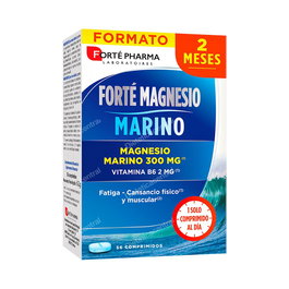 Forté Pharma Forté Mag 300 Marino - Complemento Alimenticio de Magnesio Marino y Vitamina B6, 56 Comprimidos - Ayuda a Disminuir el Cansancio y la Fatiga