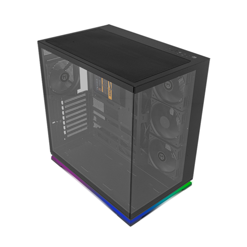 NOX Hummer Galaxy Semitorre ATX Compacta con Ventana, Tira LED ARGB, 4 Ventiladores Incluidos, Compatible con Gráficas 420mm y Refrigeración Líquida 360mm