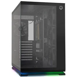 Nox Caja Gaming Semitorre Hummer Galaxy ARGB con 4 Ventiladores PWM, Cristal Templado, USB-C, Compatible ATX, Gráficas 420 mm y Refrigeración 360 mm - Negro
