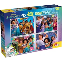 Liscianigiochis LIS1695894238281 - Rompecabezas MaxiFloor doble cara Encanto, 4 puzzles de 48 piezas, +4 años