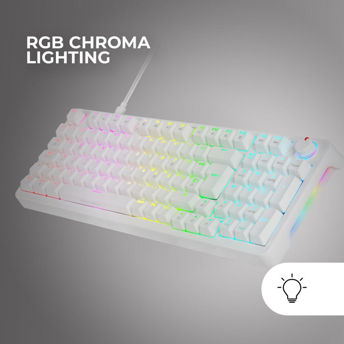 Mars Gaming MKPROWYES Teclado Mecánico Blanco con Switches Amarillos Lubricados y RGB Mars Gaming MKPROWYES Teclado Mecánico Blanco con Switches Amarillos Lubricados y RGB