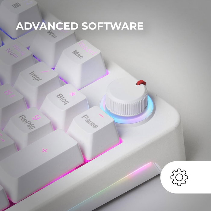 Mars Gaming MKPROWYES Teclado Mecánico Blanco con Switches Amarillos Lubricados y RGB Mars Gaming MKPROWYES Teclado Mecánico Blanco con Switches Amarillos Lubricados y RGB