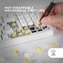 Mars Gaming MKPROWYES Teclado Mecánico Blanco con Switches Amarillos Lubricados y RGB