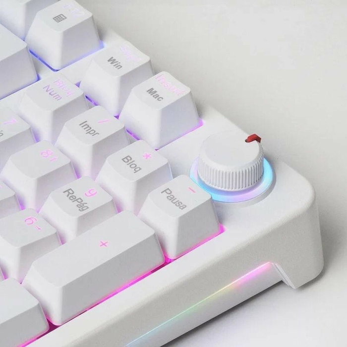 Mars Gaming MKPROWYES Teclado Mecánico Blanco con Switches Amarillos Lubricados y RGB Mars Gaming MKPROWYES Teclado Mecánico Blanco con Switches Amarillos Lubricados y RGB