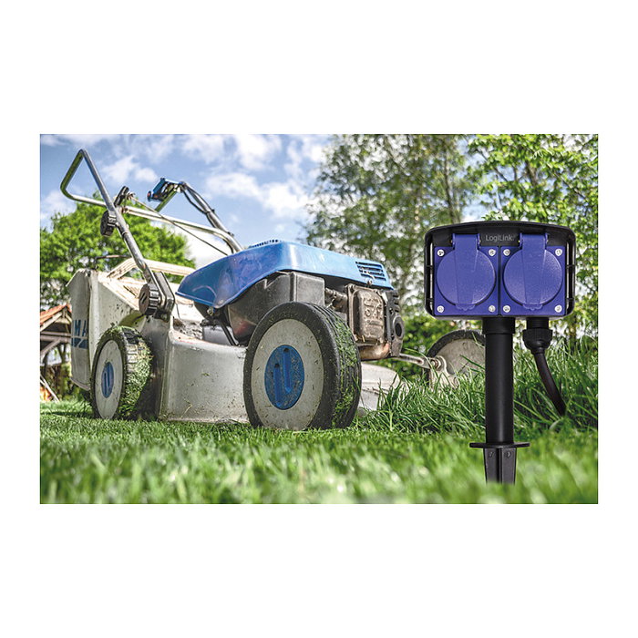 LogiLink Regleta de enchufes con 2 tomas de seguridad y cable de 2m