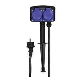 LogiLink Regleta de enchufes con 2 tomas de seguridad y cable de 2m