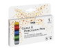 Kreul Set de 5 rotuladores vidrio y porcelana GLASS&PORCELAIN Glitter purpurina