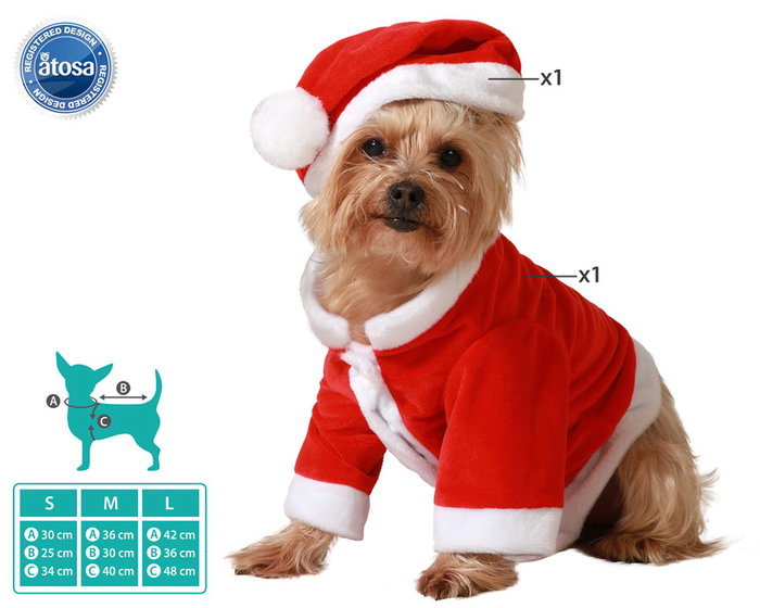 Disfraz de Papa Noel para Mascota Talla S Rojo - Traje Navideño Festivo de Poliéster - Disfraz Completo para tu Mascota en Navidad Disfraz de Papa Noel para Mascota Talla S Rojo - Traje Navideño Festivo de Poliéster - Disfraz Completo para tu Mascota en Navidad