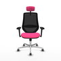 PIQUERAS Y CRESPO Silla de oficina Mardos con mecanismo Sincro, Rosa y Negro
