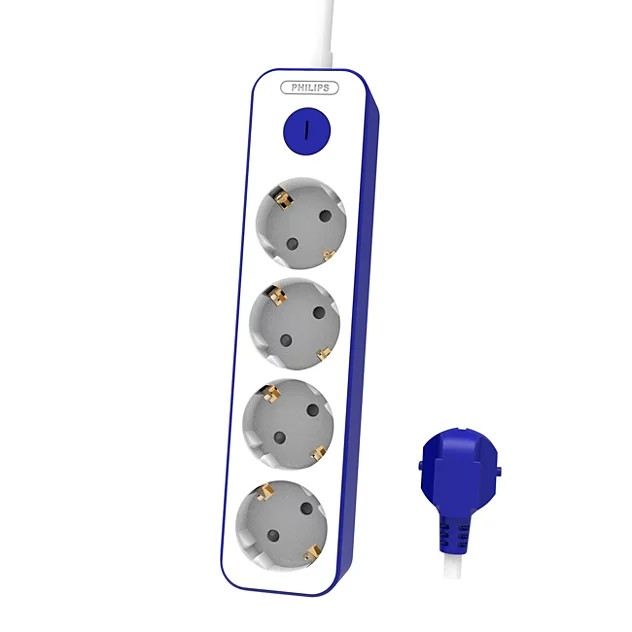 PHILIPS Base múltiple de 4 tomas - blanco/azul