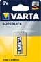 Varta Superlife 9V Batería de Zinc-Carbono, 1 Pieza, Bloque de 9 Voltios, Batería No Recargable, 48.5 mm