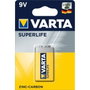 Varta Superlife Batería 9V Block - Pila alcalina de larga duración (1 unidad)