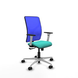 PIQUERAS Y CRESPO Silla de oficina Motilla con mecanismo Sincro, Azul y Turquesa