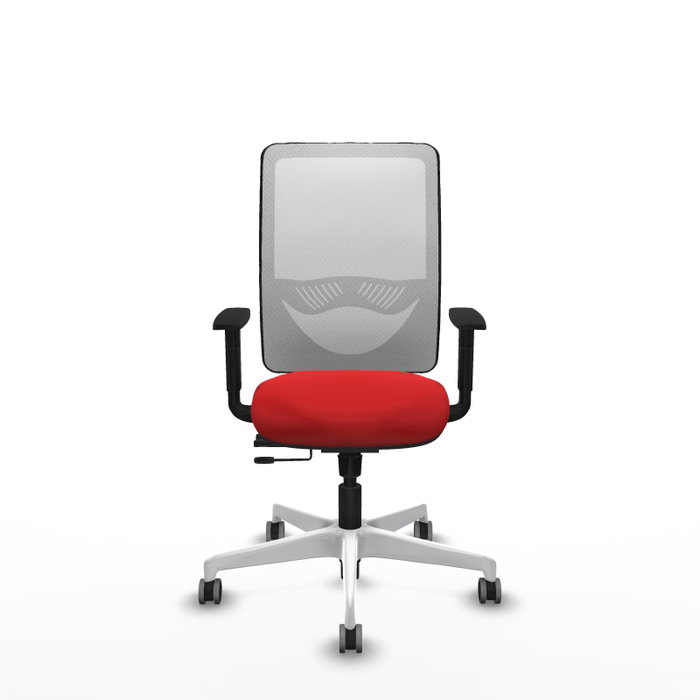 PIQUERAS Y CRESPO Silla de oficina Zulema Rojo/Blanco con mecanismo Sincro/Traslack