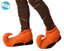 Zapatos Naranja Con Punta Curva para Disfraz de Genio o Sultán, Carnaval y Temáticas