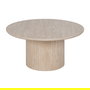 Mesa Centro Beige Piedra Mdf Decoración 90 X 90 X 45 cm