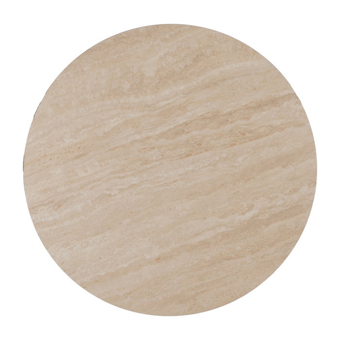 Mesa Centro Beige Piedra Mdf Decoración 90 X 90 X 45 cm