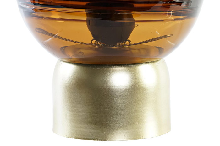 DKD Home Decor Decoración Luminosa Cristal Metal Ámbar