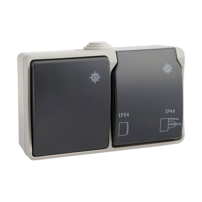Solera Conmutador + base fija estanca 16A 250V IP44 Solera Conmutador + base fija estanca 16A 250V IP44