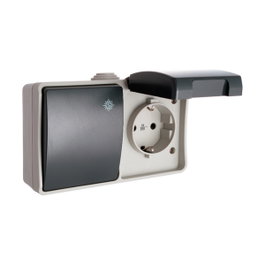 Solera Conmutador + base fija estanca 16A 250V IP44