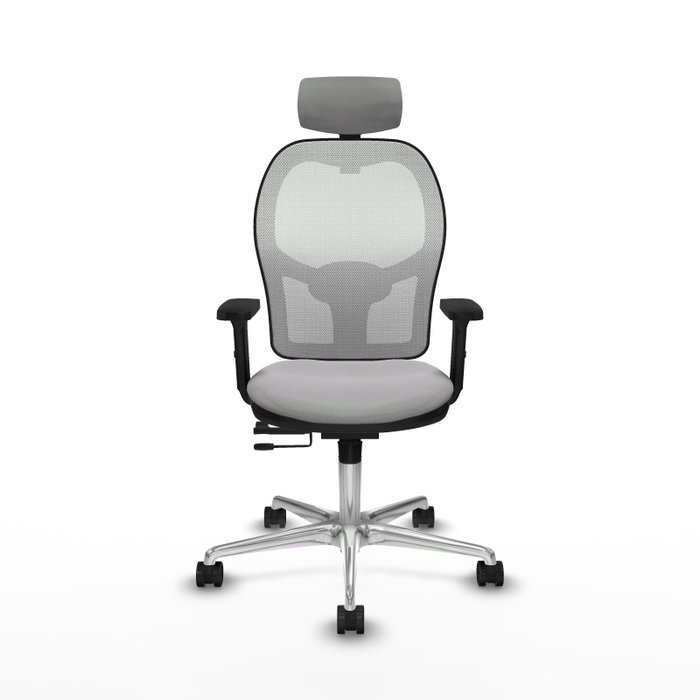 PIQUERAS Y CRESPO Silla de oficina Jorquera con mecanismo Sincro/Traslack Gris claro y Blanco