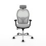 PIQUERAS Y CRESPO Silla de oficina Jorquera con mecanismo Sincro/Traslack Gris claro y Blanco