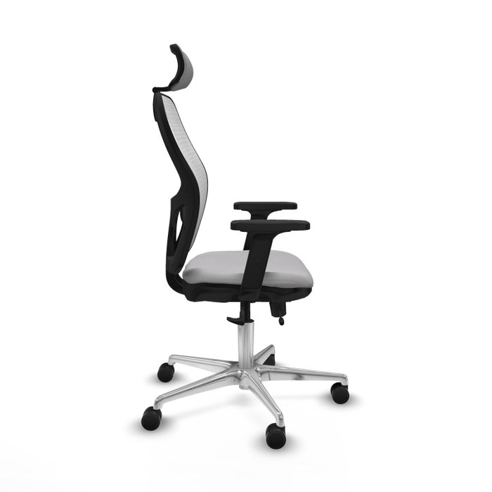 PIQUERAS Y CRESPO Silla de oficina Jorquera con mecanismo Sincro/Traslack Gris claro y Blanco