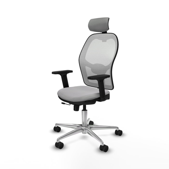 PIQUERAS Y CRESPO Silla de oficina Jorquera con mecanismo Sincro/Traslack Gris claro y Blanco