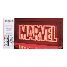 Paladone Lámpara de Neon LED Marvel Logo con Cable USB-C, para Exhibir en Mesa o Pared