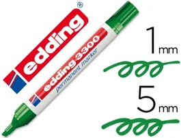 Edding Rotulador 3300 n.4 Verde Punta Biselada Recargable