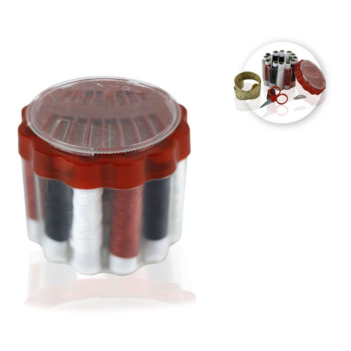Hidalgo Costurero Redondo con 12 Colores, Tijeras, Cinta Métrica, Dedal, Enhebrador y Agujas de Coser Hidalgo Costurero Redondo con 12 Colores, Tijeras, Cinta Métrica, Dedal, Enhebrador y Agujas de Coser
