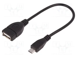 QOLTEC Cable OTG USB 2.0 de 0,2m USB A a Micro USB