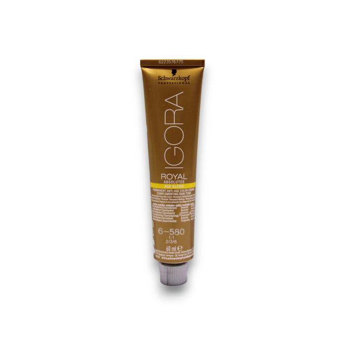 Igora Royal, Tinte permanente para el cabello, 6-580 Golden Red Chestnut, 60 ml Igora Royal, Tinte permanente para el cabello, 6-580 Golden Red Chestnut, 60 ml