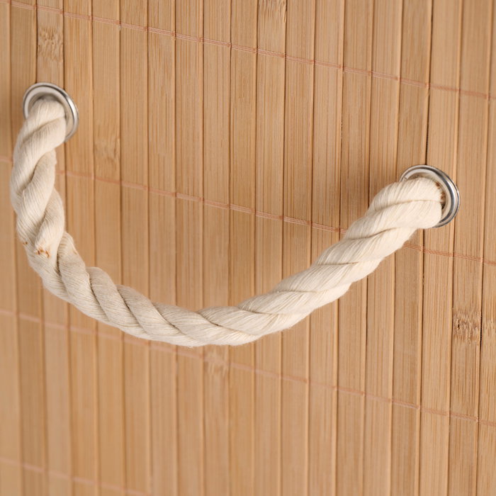 Day Cesta Colada Plegable de Bambú con Asas de Cuerda y Tapa