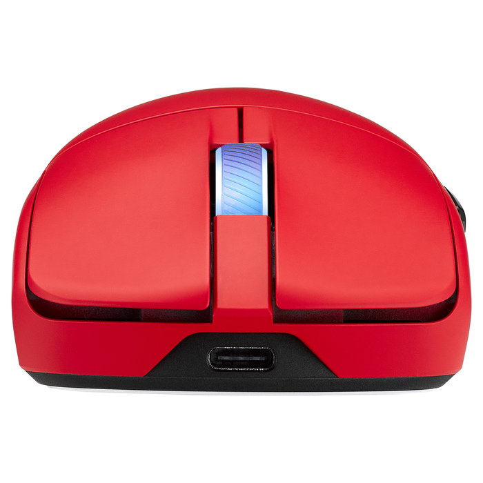 ASUS ROG Harpe II Ace - Ratón Gaming Inalámbrico óptico, 42000 DPI, sensor AimPoint Pro, rojo, ergonómico para diestros, conexión RF 2.4 GHz, Bluetooth 5.1 y USB-C, 101h autonomía