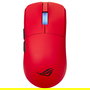 ASUS ROG Harpe II Ace - Ratón Gaming Inalámbrico óptico, 42000 DPI, sensor AimPoint Pro, rojo, ergonómico para diestros, conexión RF 2.4 GHz, Bluetooth 5.1 y USB-C, 101h autonomía