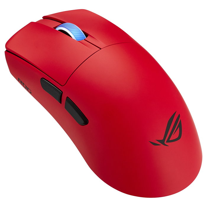 ASUS ROG Harpe II Ace - Ratón Gaming Inalámbrico óptico, 42000 DPI, sensor AimPoint Pro, rojo, ergonómico para diestros, conexión RF 2.4 GHz, Bluetooth 5.1 y USB-C, 101h autonomía