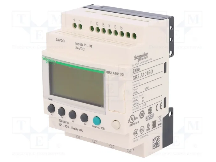 SCHNEIDER ELECTRIC Zelio Logic SR2A101BD Relé Programable Compacto 24V DC SCHNEIDER ELECTRIC Zelio Logic SR2A101BD Relé Programable Compacto 24V DC