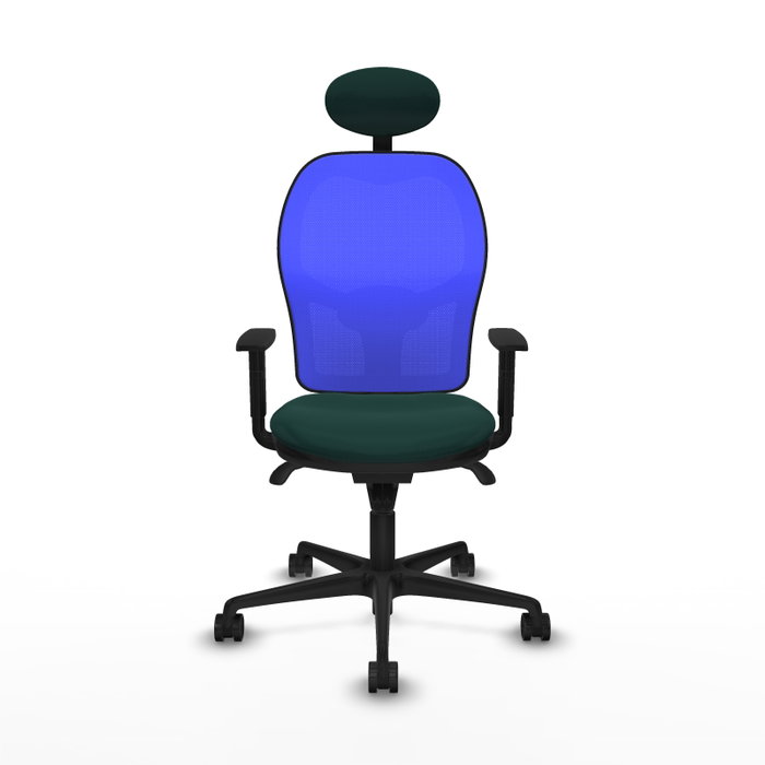 PIQUERAS Y CRESPO Silla de oficina Jorquera con mecanismo sincro, verde botella y azul
