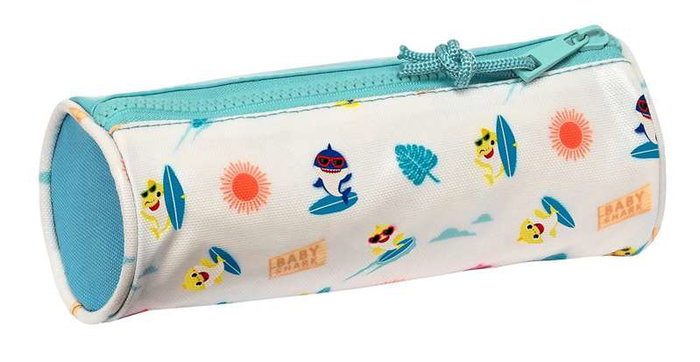 Estuche Escolar Baby Shark Surfing Azul Blanco 20 x 7 x 7 cm