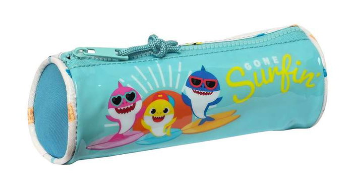 Estuche Escolar Baby Shark Surfing Azul Blanco 20 x 7 x 7 cm