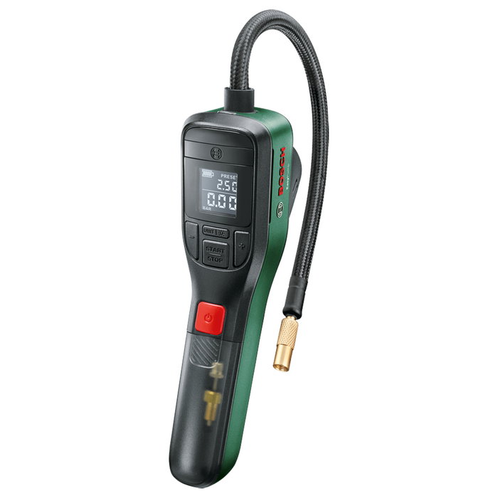 Bosch 0.603.947.000 Bomba de Aire Portátil EasyPump 12V, Inflador para Bicicleta, Coche y Hinchables, 10 bar, 10 l/min, Batería Recargable USB Tipo C