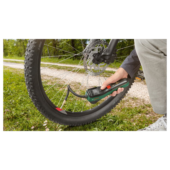 Bosch 0.603.947.000 Bomba de Aire Portátil EasyPump 12V, Inflador para Bicicleta, Coche y Hinchables, 10 bar, 10 l/min, Batería Recargable USB Tipo C