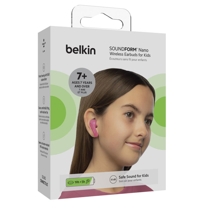 Belkin SOUNDFORM Nano Auriculares Inalámbricos para Niños Rosa PAC003btPK
