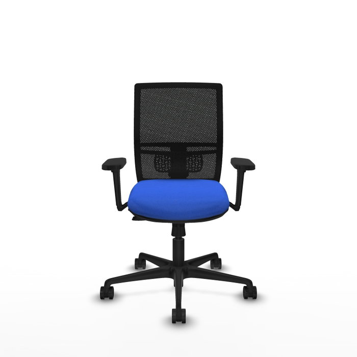 PIQUERAS Y CRESPO Silla de oficina Yunquera con mecanismo Sincro/Traslack, Azul y Negro