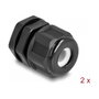 DeLOCK Prensaestopas EX M16 Negro (2 unidades)
