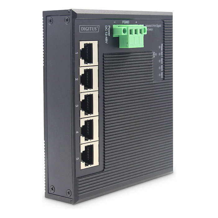 Digitus Conmutador Industrial No Administrado Gigabit Ethernet de 5 Puertos, Plano, para Montaje en Rack/Pared, IP40, 10Gbit/s Digitus Conmutador Industrial No Administrado Gigabit Ethernet de 5 Puertos, Plano, para Montaje en Rack/Pared, IP40, 10Gbit/s