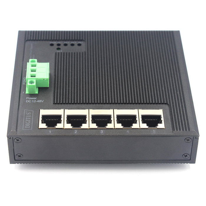 Digitus DN-651126 Switch de red Industrial Gigabit de 5 puertos, Negro