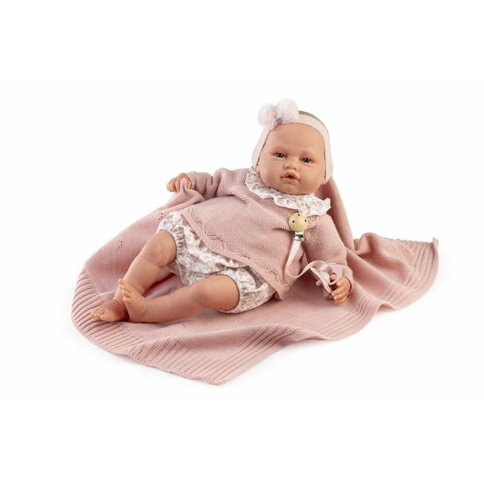 Antonio Juan Muñeca Baby Love Reborn con conjunto de punto rosa
