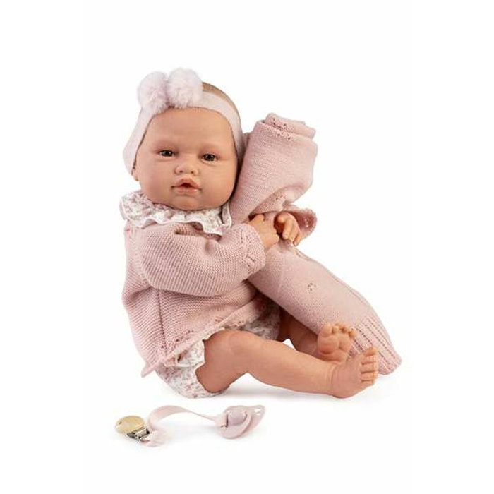 Antonio Juan Muñeca Baby Love Reborn con conjunto de punto rosa